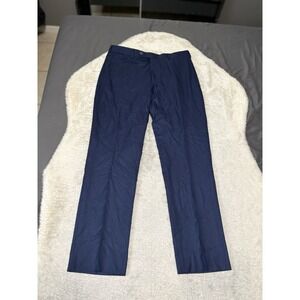 J Hilburn Mens Blue Wool Slim Straight Dress Pants Size 34x31